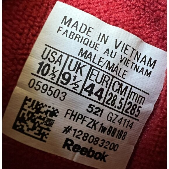 Reebok Classics Red Leather Speckle Running Sneaker Shoes Mens US Size 10.5 - Picture 8 of 8